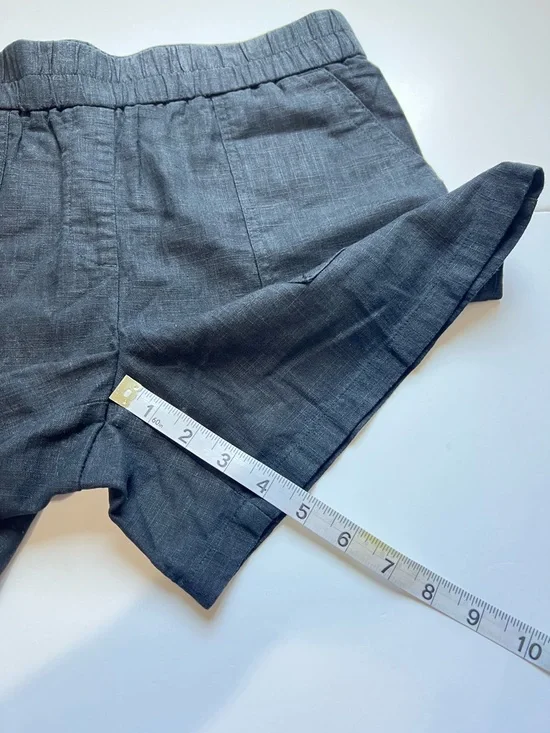 RW&CO Black High Rise Elastic Waist Linen Blend Shorts Size Small Quiet Luxury - Picture 12 of 12